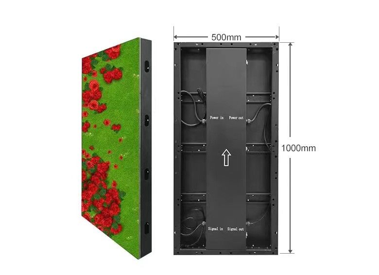 P3.91-7.86 Pantalla de aluminio de fundición a presión con pantalla LED acrílica de 500*1000 Hz para exteriores